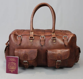 Shriners Travel Bag - Conker Brown Leather - Bricks Masons