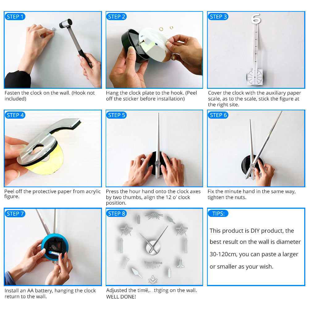 Widows Sons Clock - Frameless Design - Bricks Masons