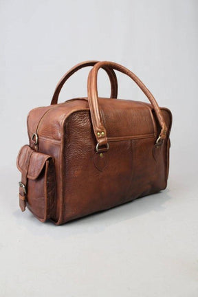 Widows Sons Travel Bag - Vintage Brown Leather - Bricks Masons